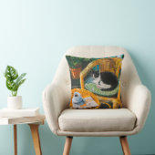 怠惰な日曜日の朝 | コージーキャット&コーヒ絵を描ーズ クッション (椅子)