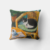 怠惰な日曜日の朝 | コージーキャット&コーヒ絵を描ーズ クッション (裏面)