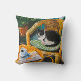 怠惰な日曜日の朝 | コージーキャット&コーヒ絵を描ーズ クッション