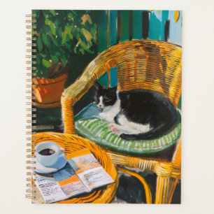 怠惰な日曜日の朝 コージーキャット&コーヒ絵を描ーズ プランナー手帳