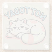 怠惰な漫画の猫 ガラスコースター (裏面)