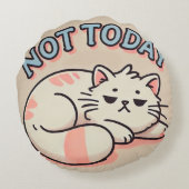 怠惰な漫画の猫 ラウンドクッション (裏面)