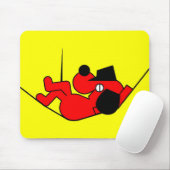怠惰な犬 – 赤 マウスパッド (マウス)