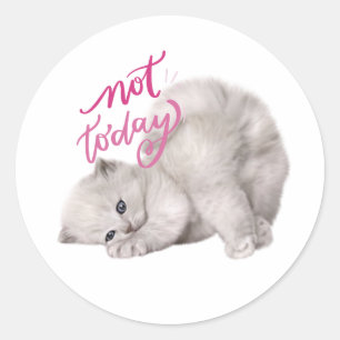 怠惰な猫ことわざNot Todayステッおもしろいカー ラウンドシール