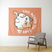 怠惰な猫の態度 - 気にしない面白い引用 タペストリー (インサイチュ(横))