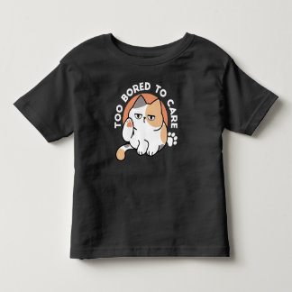 怠惰な猫の態度 - 気にしない面白い引用 トドラーTシャツ