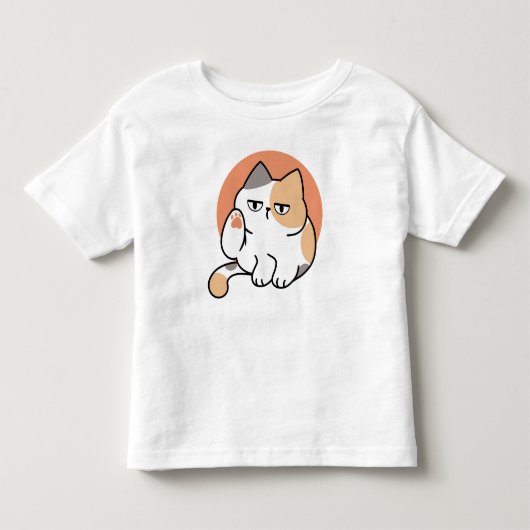 怠惰な猫の態度 – 気にしない面白い引用 トドラーTシャツ (正面)