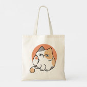怠惰な猫の態度 - 気にしない面白い引用 トートバッグ (裏面)