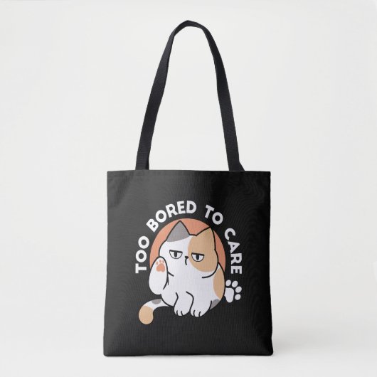 怠惰な猫の態度 - 気にしない面白い引用 トートバッグ (正面)