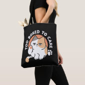 怠惰な猫の態度 - 気にしない面白い引用 トートバッグ (クローズアップ)
