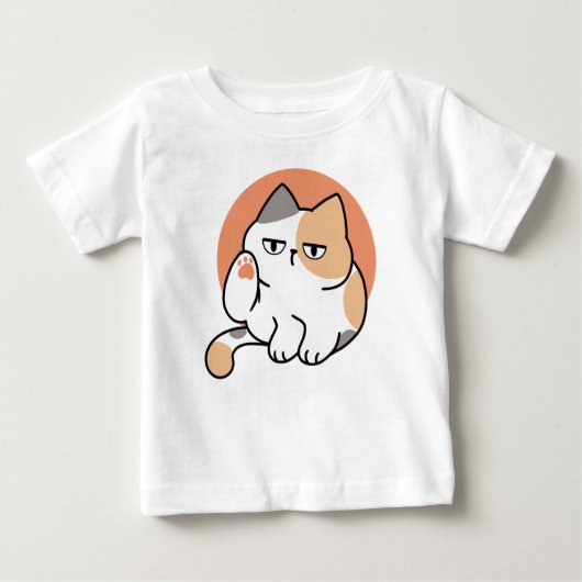 怠惰な猫の態度 - 気にしない面白い引用 ベビーTシャツ (正面)