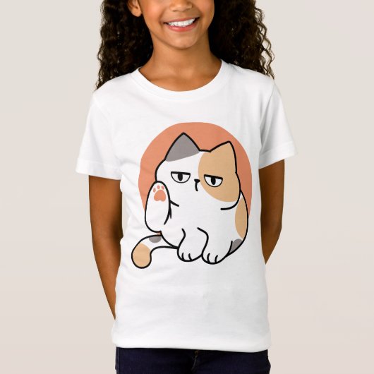 怠惰な猫の態度 - 気にしない面白い引用 Tシャツ (正面)