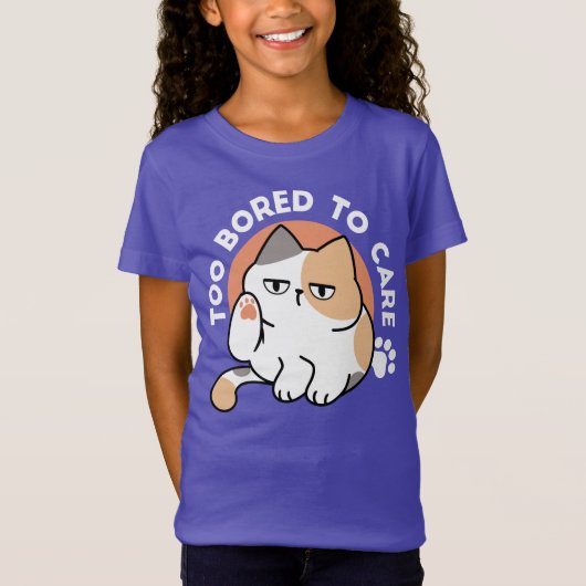 怠惰な猫の態度 - 気にしない面白い引用 Tシャツ (正面)