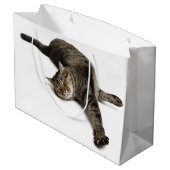 怠惰な猫ストレッチ ラージペーパーバッグ (裏面アングル)