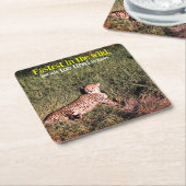 怠惰な生意気な写真 スクエアペーパーコースター (アングル)