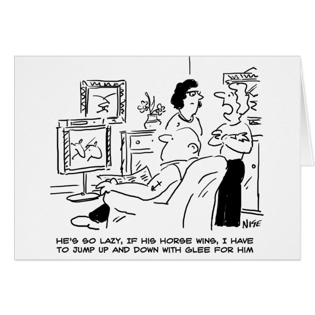 怠惰な男がテレビで競馬見る (正面横)