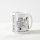 怠惰な男がテレビで競馬見る コーヒーマグカップ (正面右)