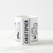 怠惰な男がテレビで競馬見る コーヒーマグカップ (中央)