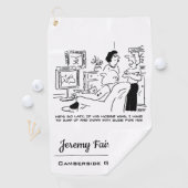 怠惰な男がテレビで競馬見る ゴルフタオル (インサイチュ)