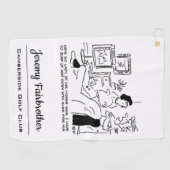 怠惰な男がテレビで競馬見る ゴルフタオル (横)