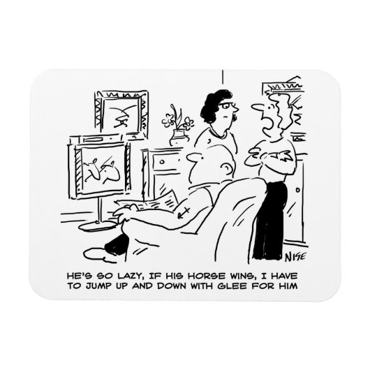 怠惰な男がテレビで競馬見る マグネット (横)