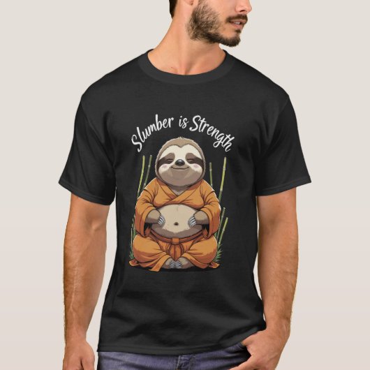 怠惰な眠いカンフーマスター少林寺禅マスタースロット Tシャツ (正面)