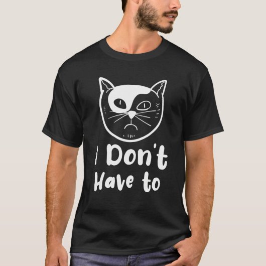 怠惰な短足猫の言葉 Tシャツ (正面)