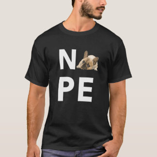 怠惰な英語ブルドッグドッグなし Tシャツ