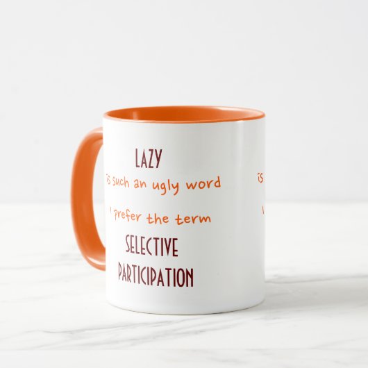 怠惰な醜い言葉ユーモアという言葉を好おもしろいむ マグカップ (正面左)