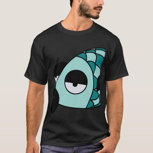怠惰な青い魚 Tシャツ (正面)