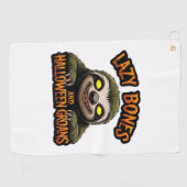 怠惰な骨とハロウィーンの呻き声のコピー – Creepy S ゴルフタオル (横)