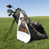 怠惰な骨とハロウィーンの呻き声のコピー – Creepy S ゴルフタオル (グリーン)