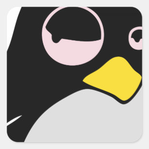 怠惰なLINUX TUXペンギン スクエアシール