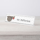 怠惰のりんごの木の先生のネームプレート デスクネームプレート (正面)