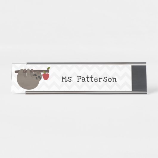 怠惰のりんごの木の先生のネームプレート デスクネームプレート (正面)