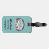 怠惰のヘッドホーンのあなたの一流の|のポートレートを加えて下さい ラゲッジタグ (裏面横)