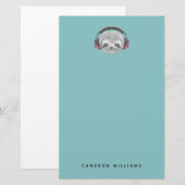 怠惰のヘッドホーンのあなたの一流の|のポートレートを加えて下さい 便箋 (正面/裏面)