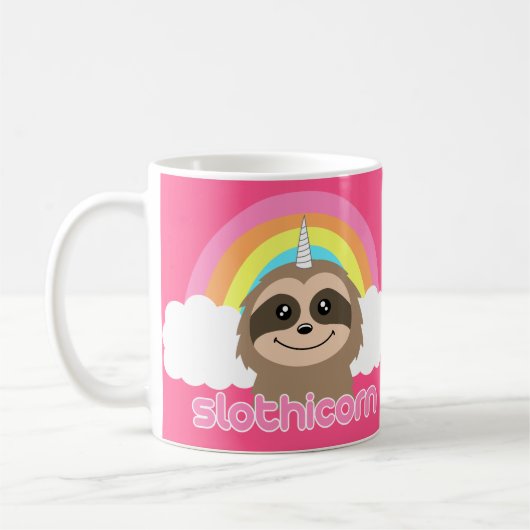 怠惰のユニコーンのSlothicornのマグ コーヒーマグカップ (左)