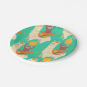 怠惰の乗馬のラマの誕生日 ペーパープレート (アングル)