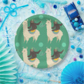 怠惰の乗馬のラマの誕生日 ペーパープレート (パーティー)