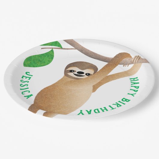 怠惰の子供のハッピーバースデーのパーティーのケーキのカスタムの文字 ペーパープレート (アングル)