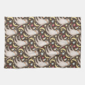 怠惰の宇宙飛行士パターン キッチンタオル (横)