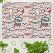 怠惰の漫画パターン キッチンタオル (折り畳み)