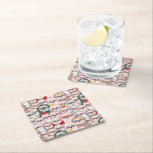 怠惰の漫画パターン スクエアペーパーコースター (インサイチュ)