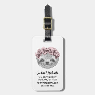 怠惰の花のリースのあなたの一流の のポートレートを加えて下さい ラゲッジタグ