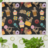 怠惰の菓子はパターンを扱います キッチンタオル (折り畳み)