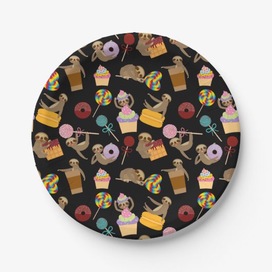 怠惰の菓子はパターンを扱います ペーパープレート (正面)