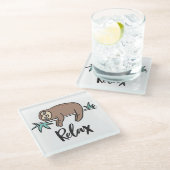 怠惰はリラックスします言います ガラスコースター (アングル)