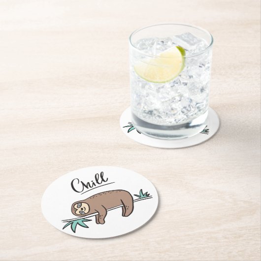 怠惰は冷えを言います ラウンドペーパーコースター (インサイチュ)