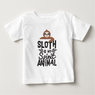 怠惰は私の精神の動物のおもしろいでかわいい引用文のTシャツです ベビーTシャツ